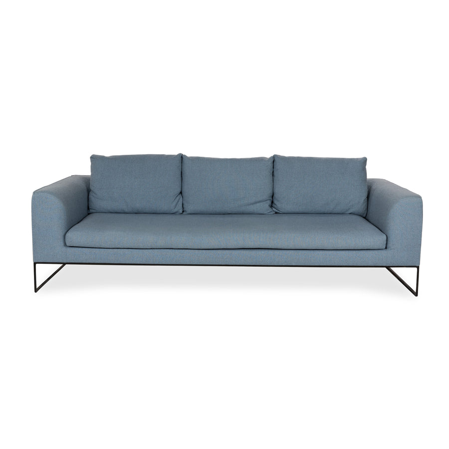 Cor Mell Stoff Dreisitzer Blau Hellblau Grau Sofa Couch