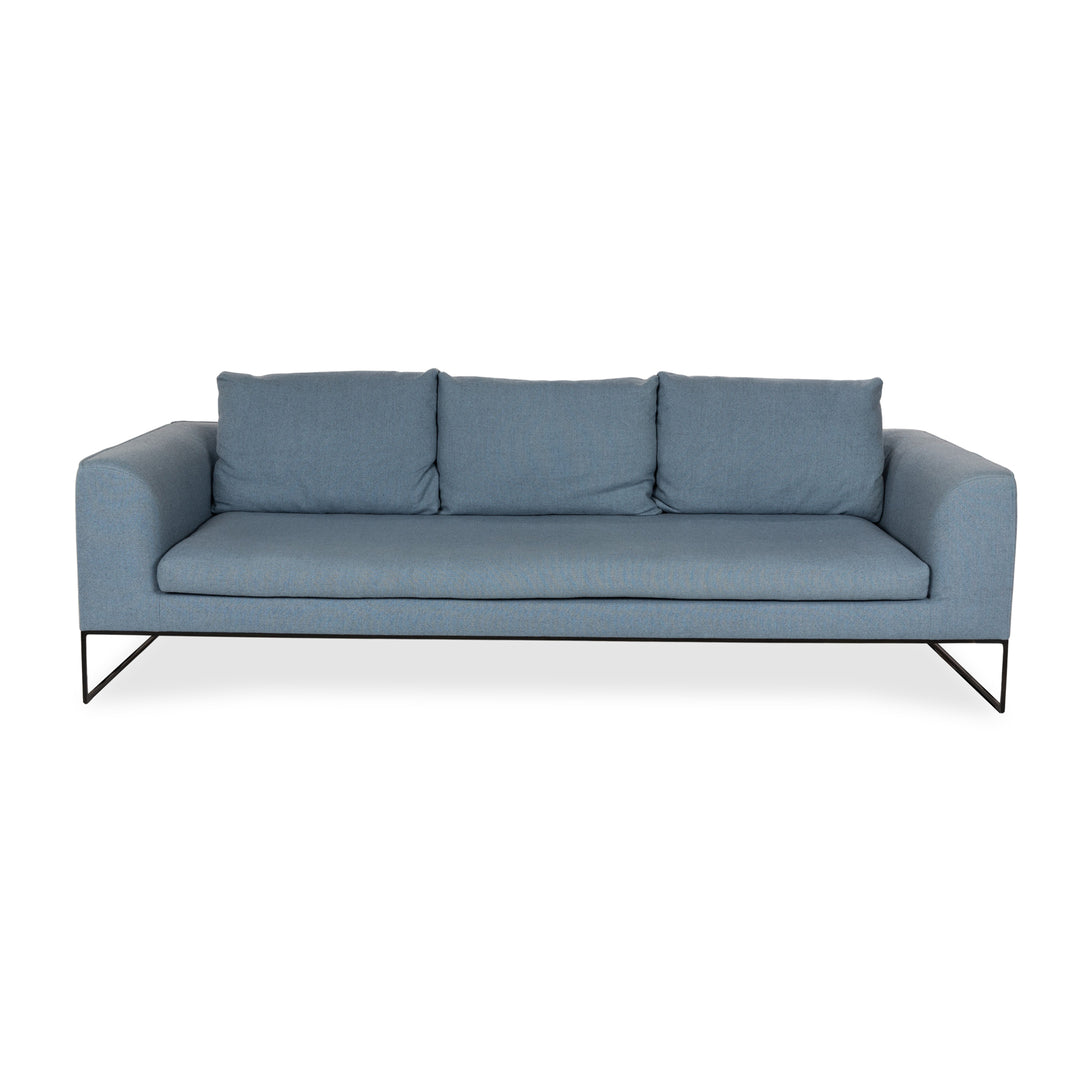 Cor Mell Stoff Dreisitzer Blau Hellblau Grau Sofa Couch