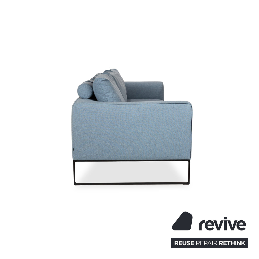 Cor Mell Stoff Dreisitzer Blau Hellblau Grau Sofa Couch