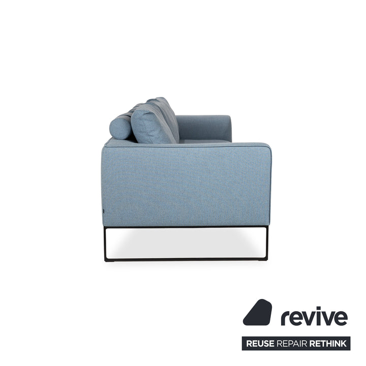 Cor Mell Stoff Dreisitzer Blau Hellblau Grau Sofa Couch