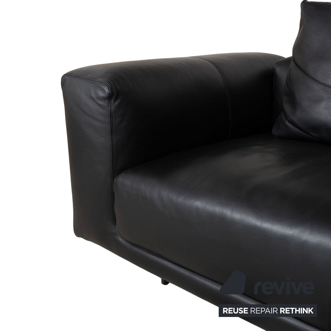 COR Moss Leder Dreisitzer Schwarz Sofa Couch