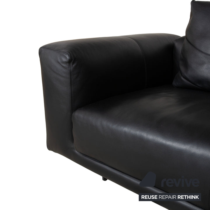 COR Moss Leder Dreisitzer Schwarz Sofa Couch