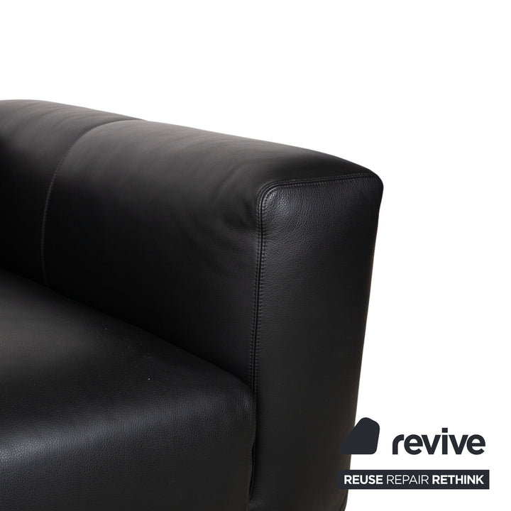 COR Moss Leder Dreisitzer Schwarz Sofa Couch