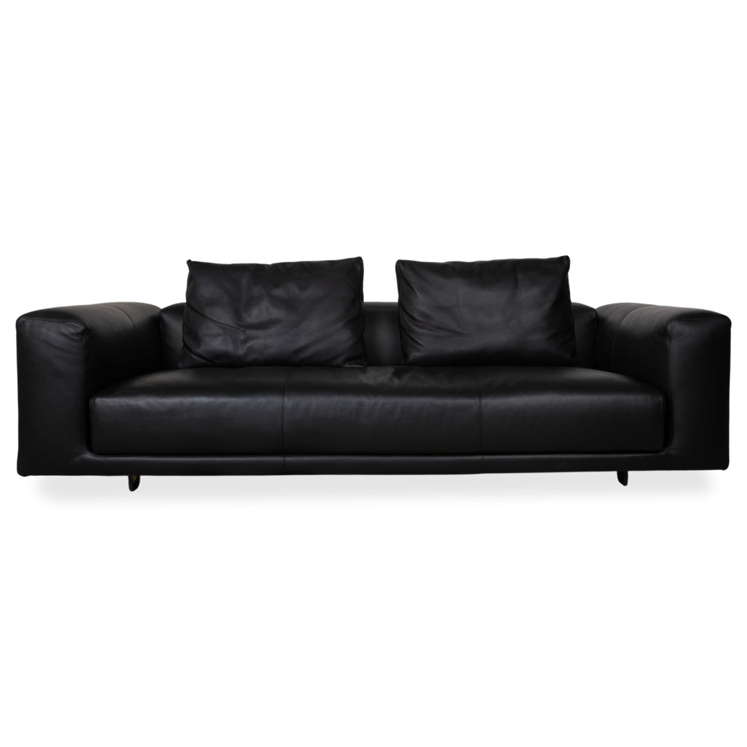 COR Moss Leder Dreisitzer Schwarz Sofa Couch