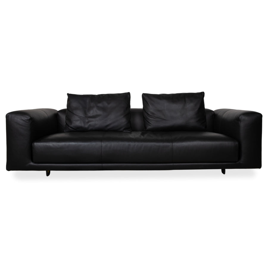 COR Moss Leder Dreisitzer Schwarz Sofa Couch