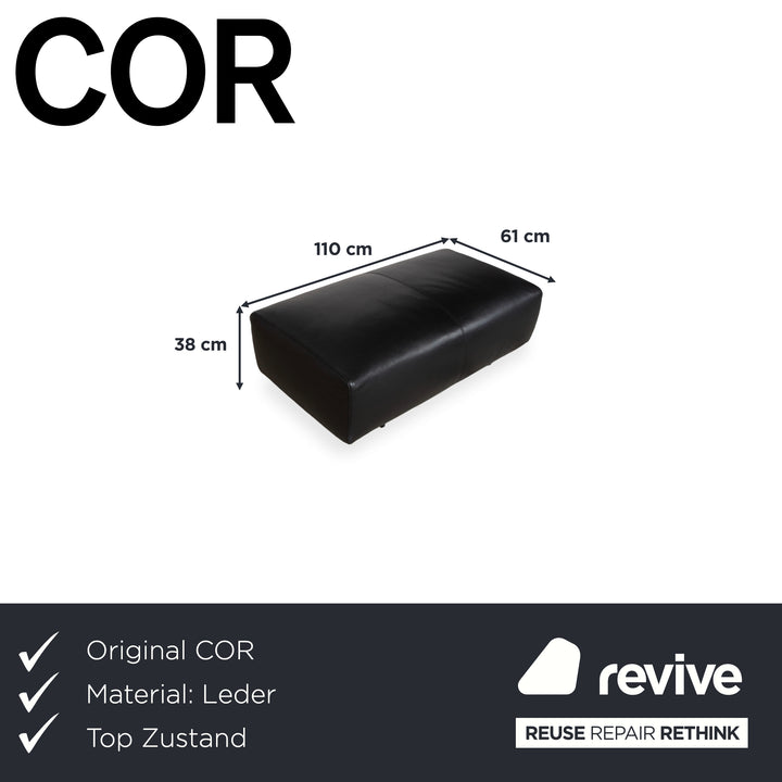 COR Moss Leather Stool Black