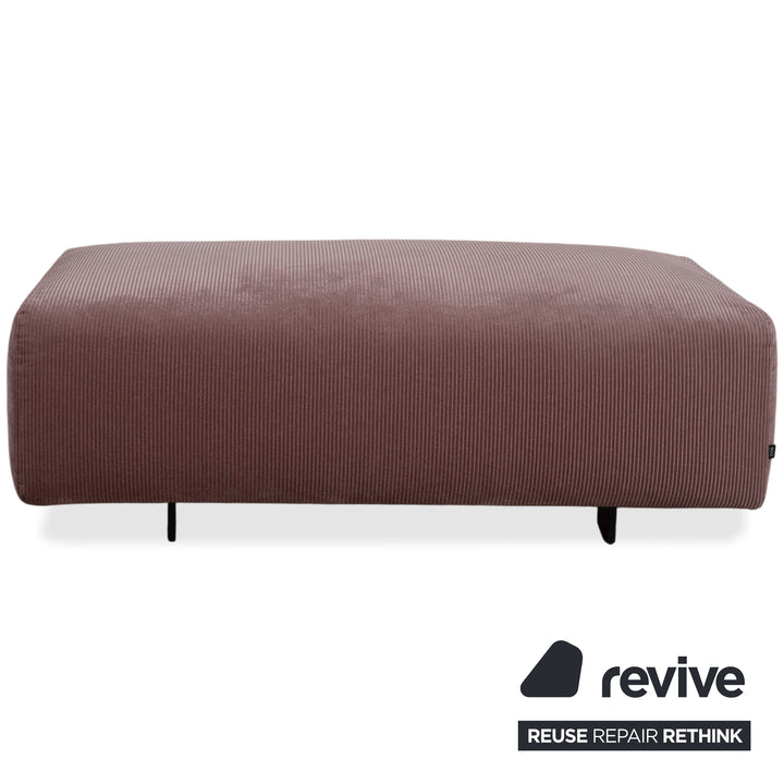COR Moss Stoff Cord Dreisitzer Rosa Mauve Sofa Couch inkl. Hocker