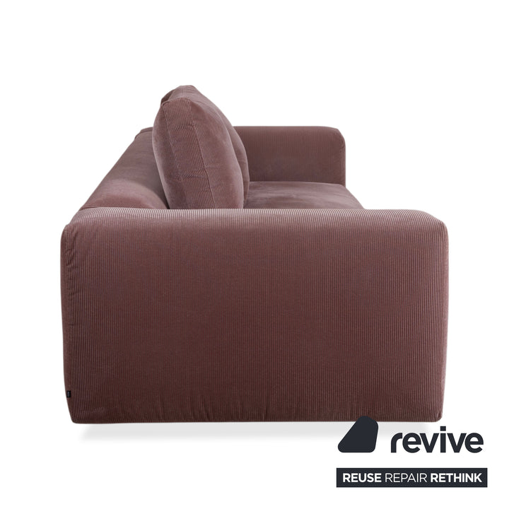 COR Moss Stoff Cord Dreisitzer Rosa Mauve Sofa Couch