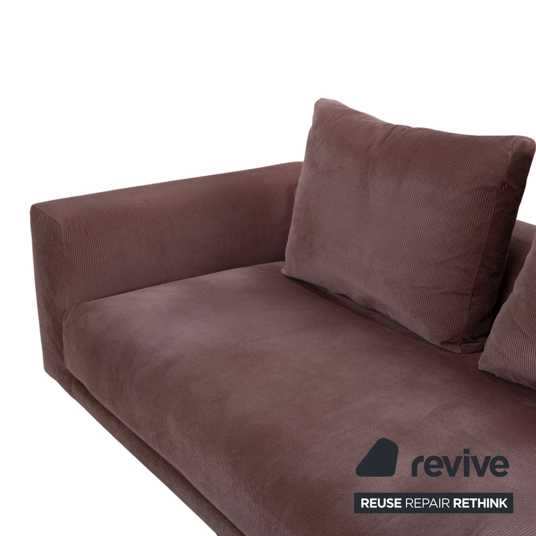 COR Moss Stoff Cord Dreisitzer Rosa Mauve Sofa Couch