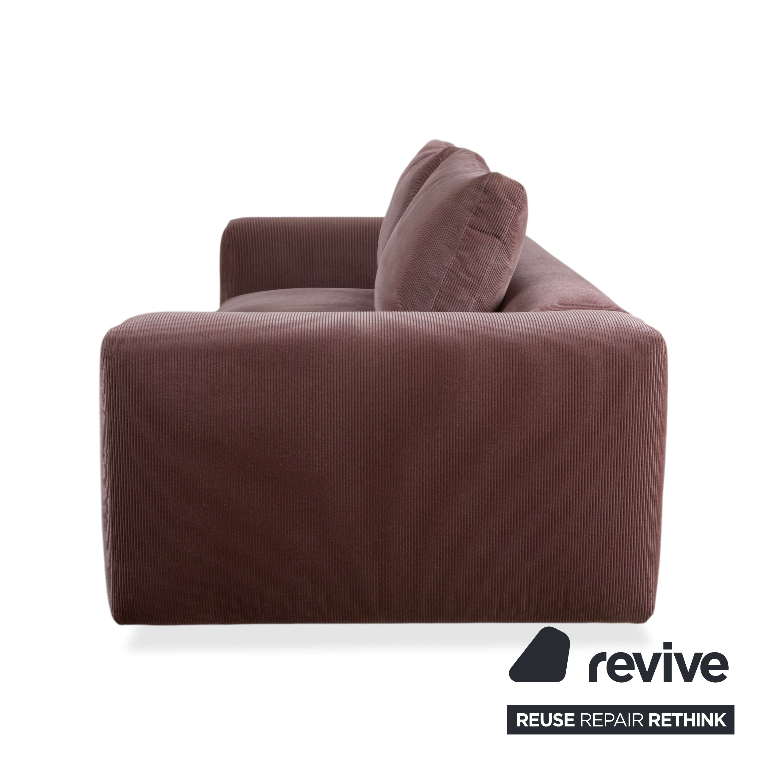 Cor Moss Stoff Cord Dreisitzer Rosa Mauve Sofa Couch
