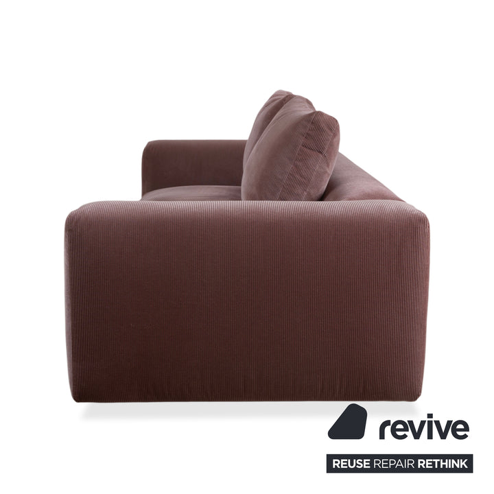 COR Moss Stoff Cord Dreisitzer Rosa Mauve Sofa Couch