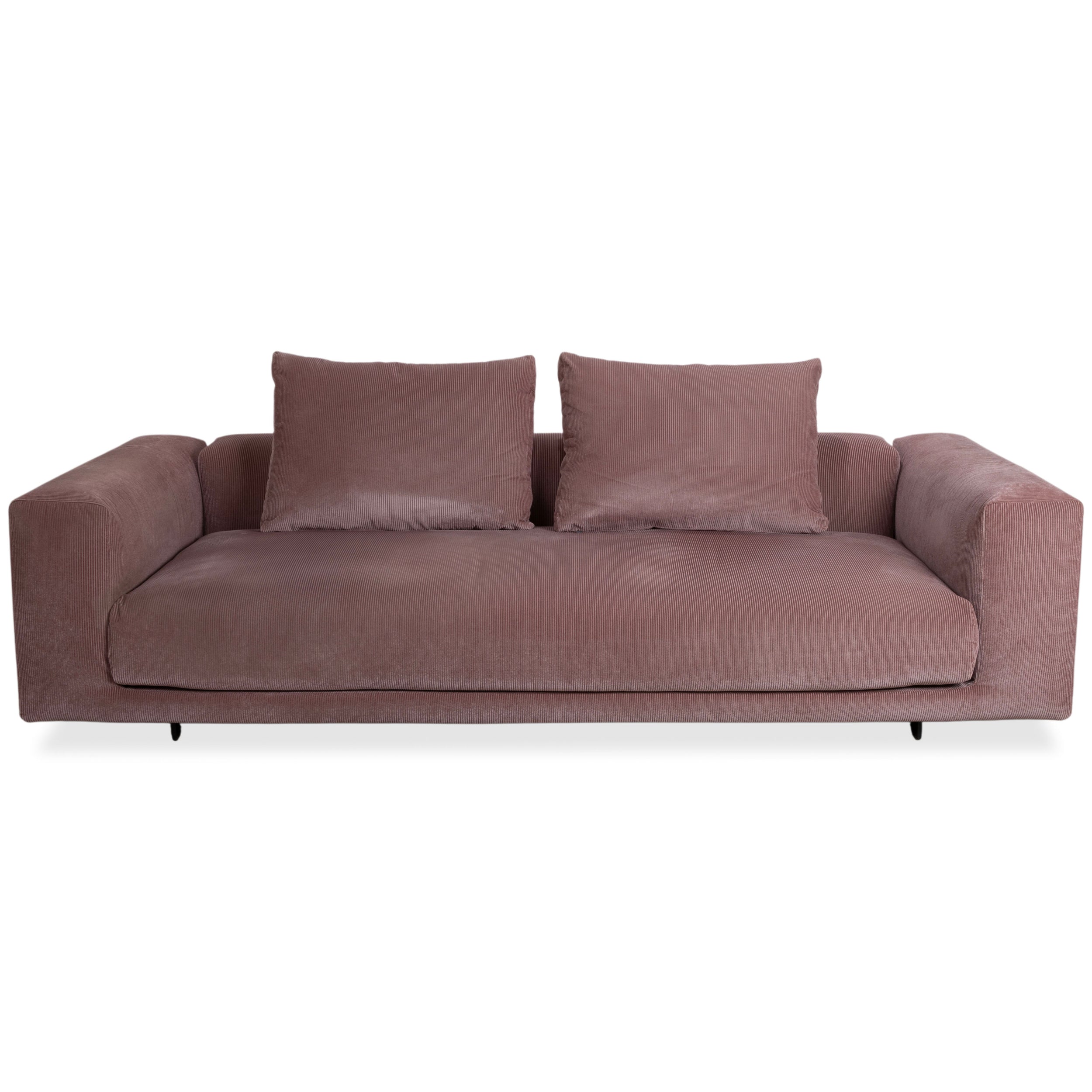 Cor Moss Stoff Cord Dreisitzer Rosa Mauve Sofa Couch