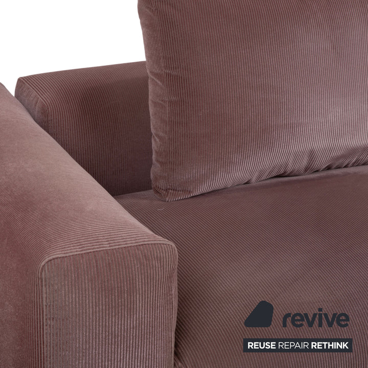 Cor Moss Stoff Cord Dreisitzer Rosa Mauve Sofa Couch