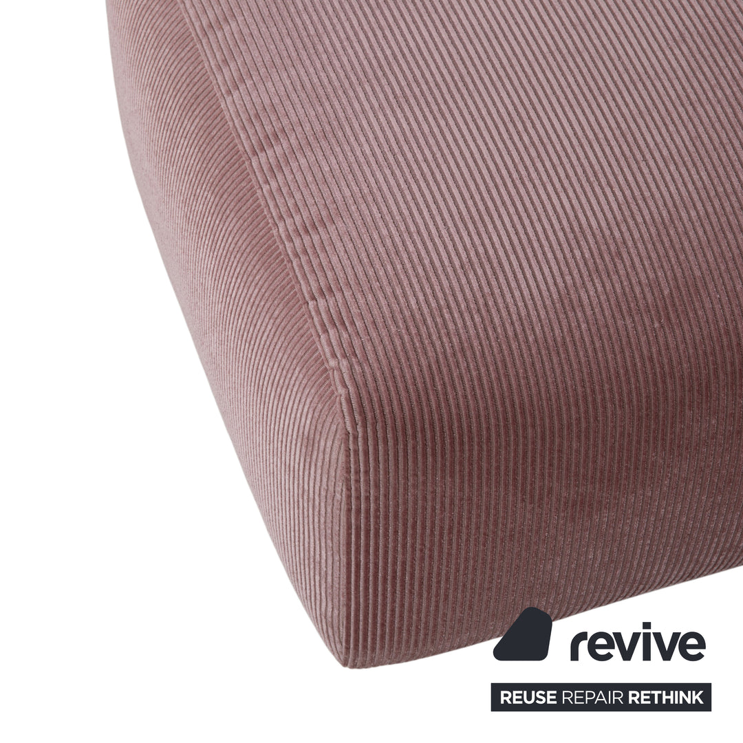 COR Moss Stoff Cord Hocker Rosa Mauve
