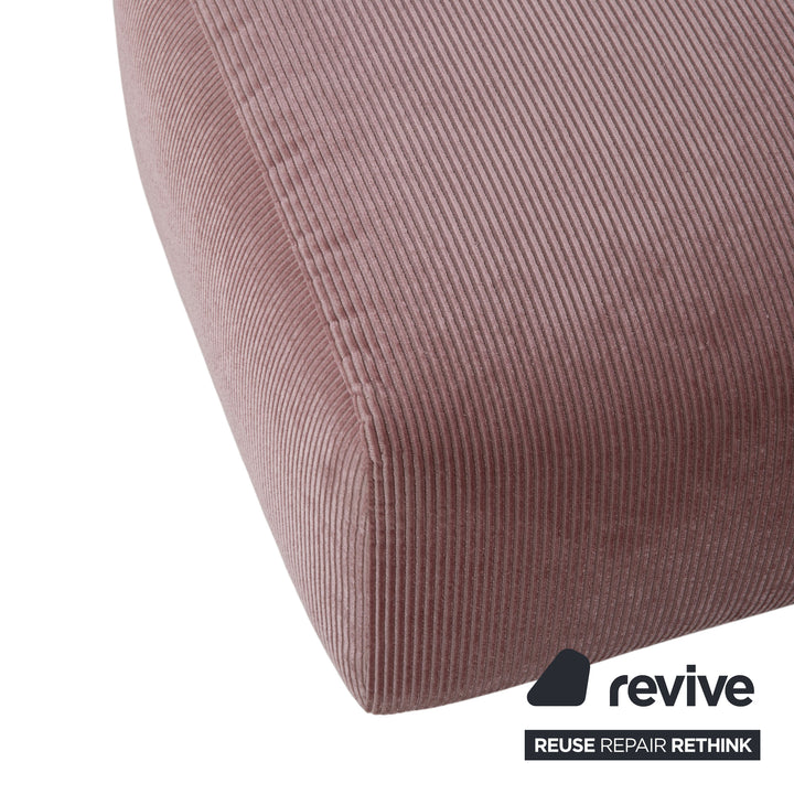 COR Moss Stoff Cord Hocker Rosa Mauve