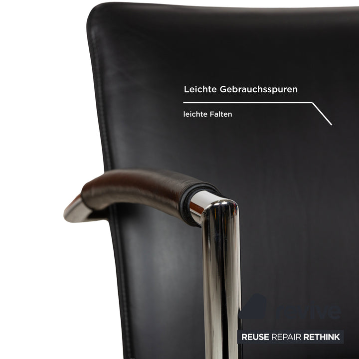 Fauteuil en cuir Cor Pando noir