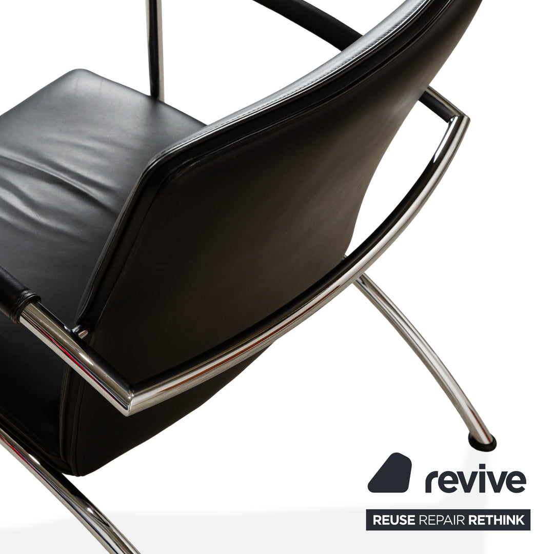 Fauteuil en cuir Cor Pando noir