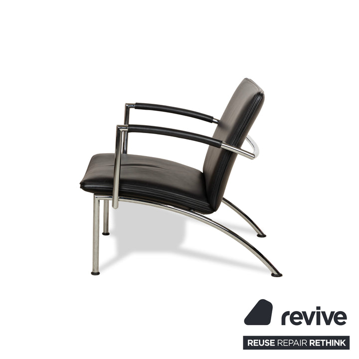 Fauteuil en cuir Cor Pando noir