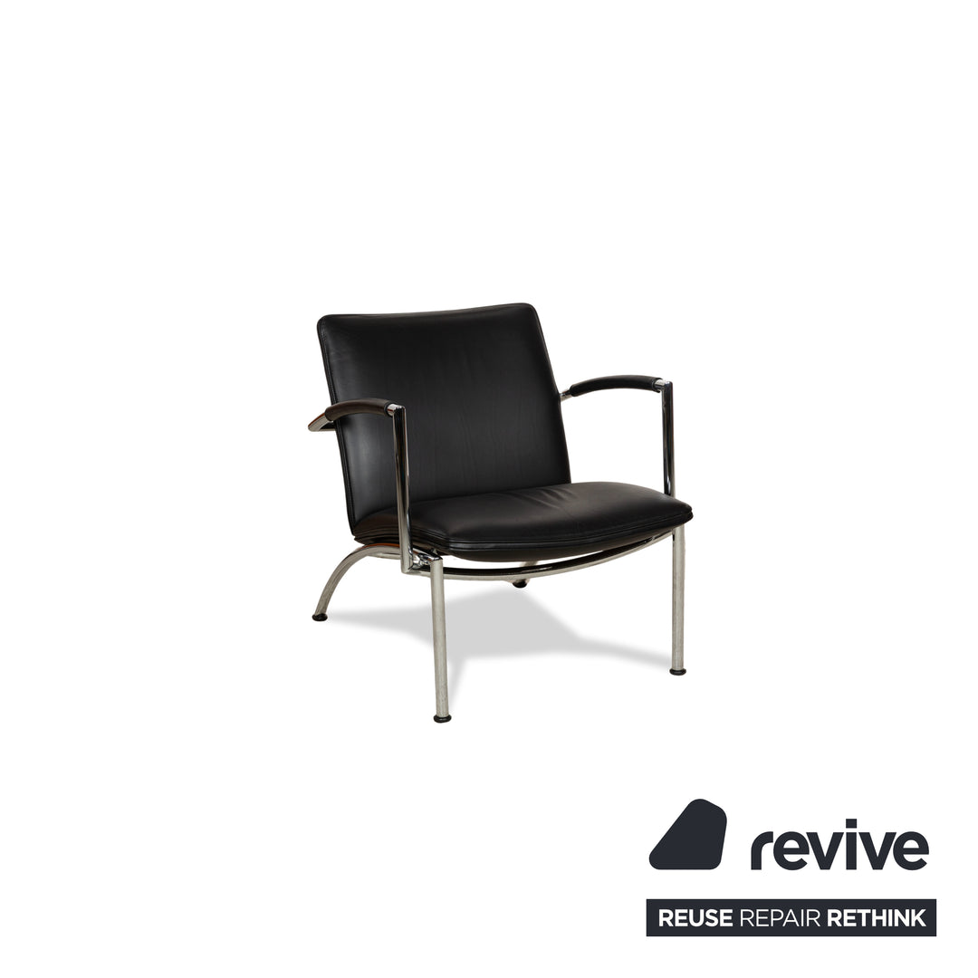 Fauteuil en cuir Cor Pando noir