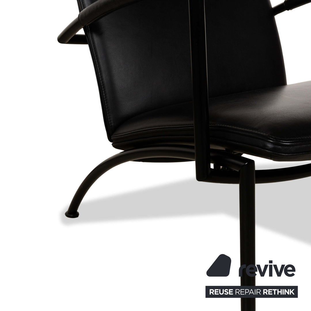 Cor Pando Leather Armchair Black