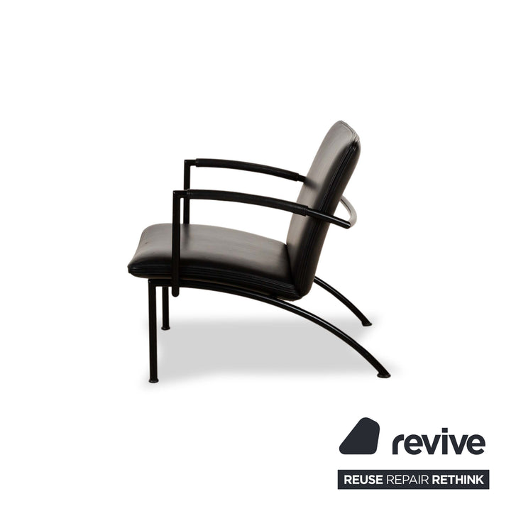 Cor Pando Leather Armchair Black