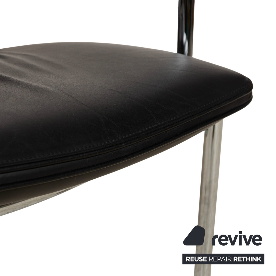 Fauteuil en cuir Cor Pando noir