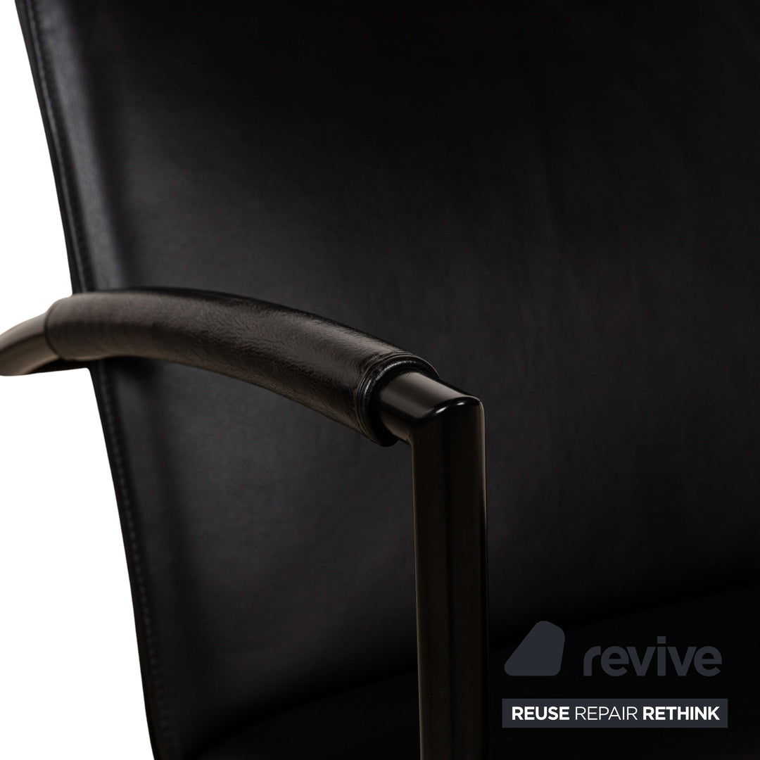 Cor Pando Leather Armchair Black