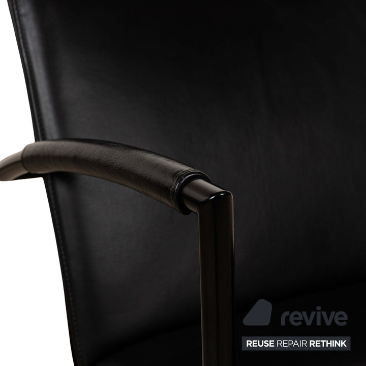 Cor Pando Leather Armchair Black