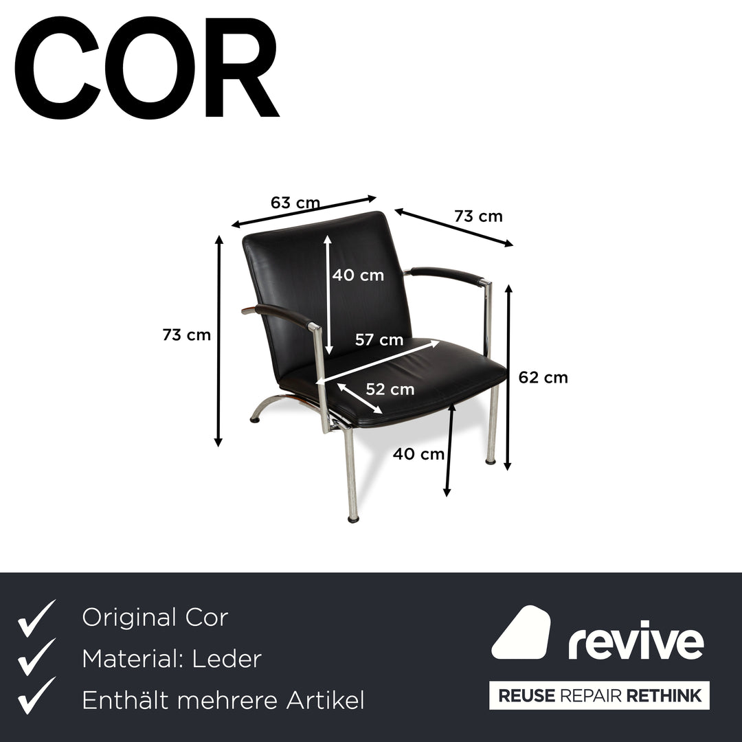 Fauteuil en cuir Cor Pando noir