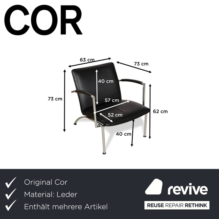 Fauteuil en cuir Cor Pando noir