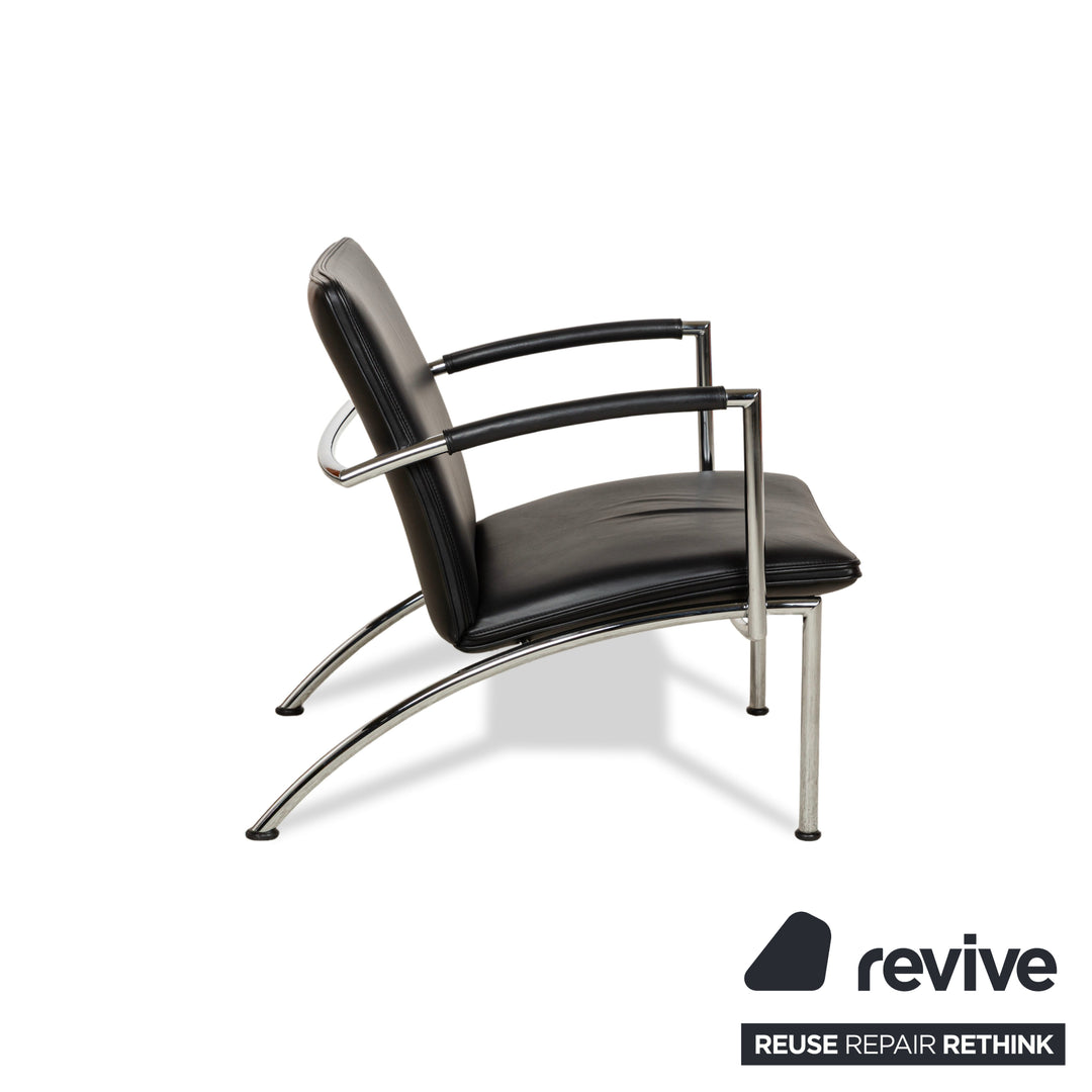 Fauteuil en cuir Cor Pando noir
