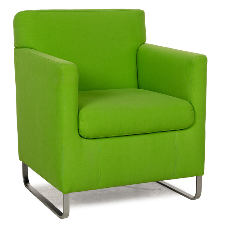 Fauteuil en tissu Cor Quandt vert citron