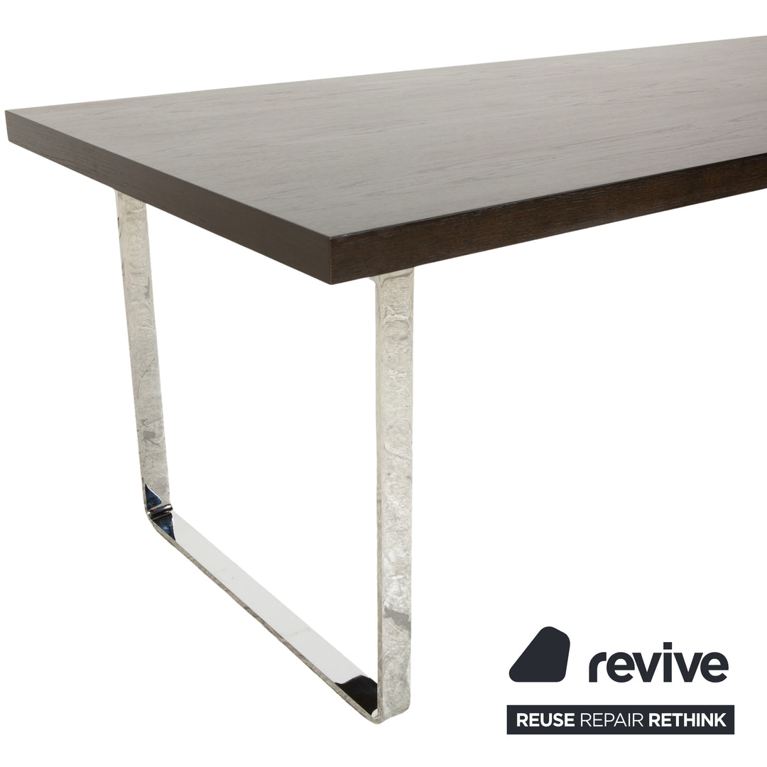 Cor Quant Holz Esstisch Dunkelbraun Chrom