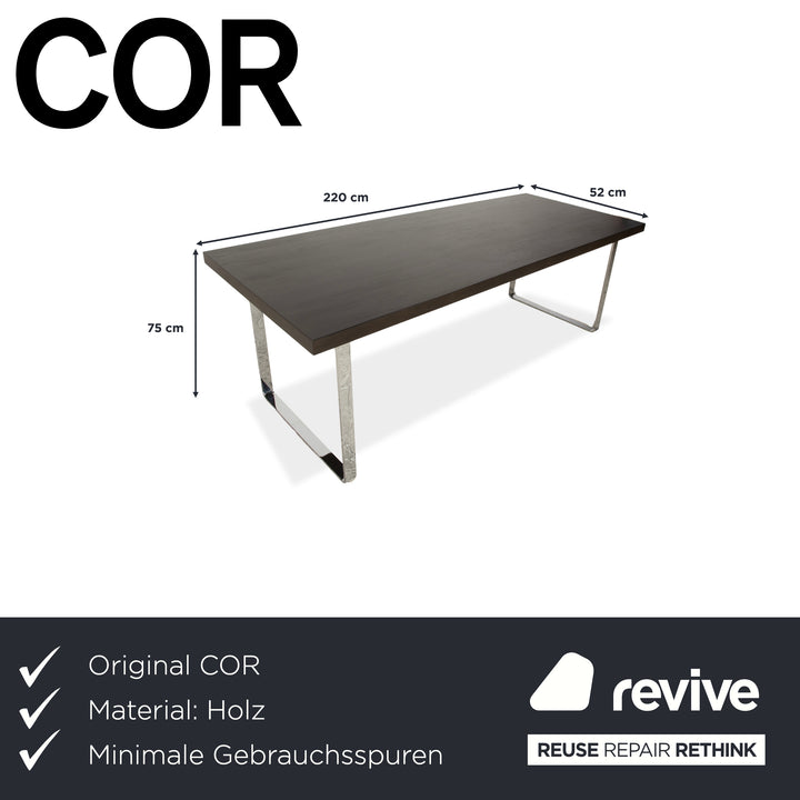 Cor Quant Holz Esstisch Dunkelbraun Chrom