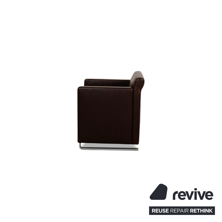 Fauteuil Cor Quant Cuir Marron Rouge