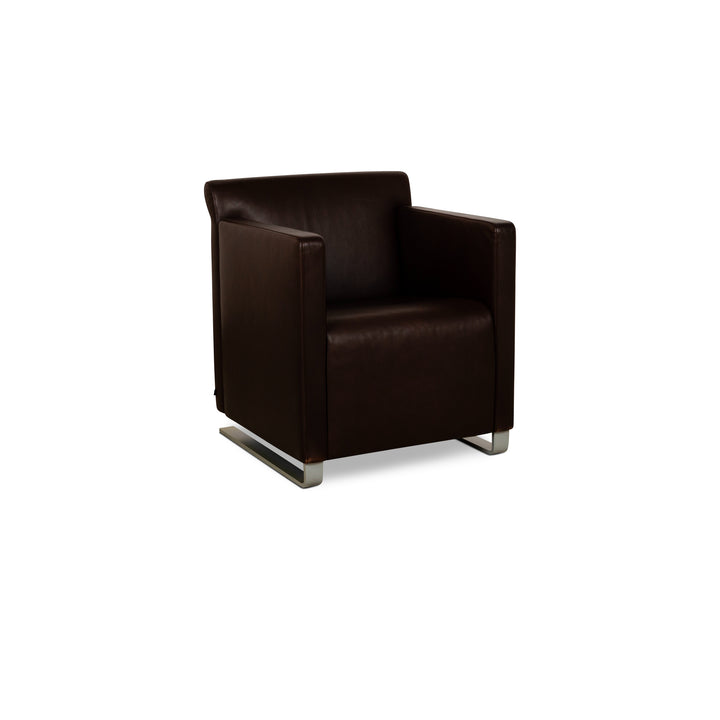 Fauteuil Cor Quant Cuir Marron Rouge