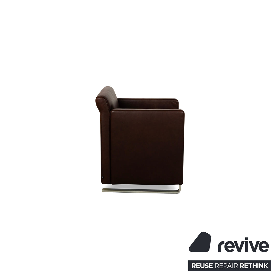 Cor Quant Leather Armchair Brown Red