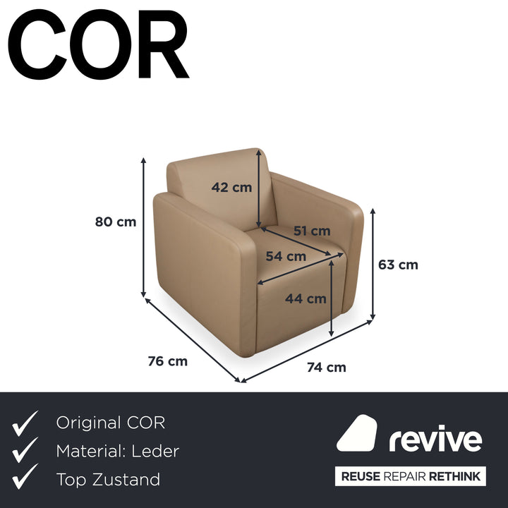 COR Quant Sessel Leder Beige Sand