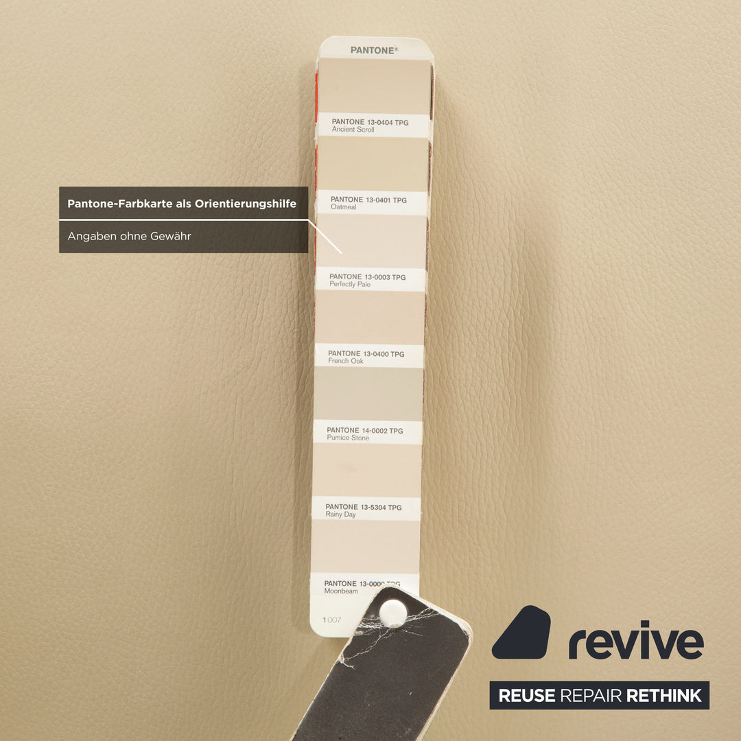 Cor Shrimp jehs + laub Leder Sessel Creme Beige Chrom inkl. Hocker