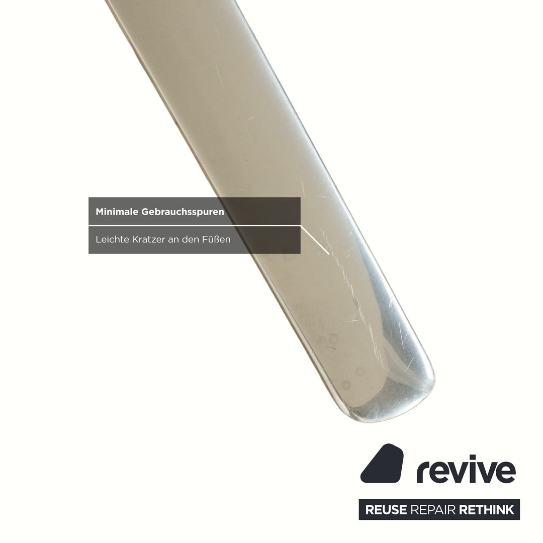 Fauteuil en cuir Cor Shrimp jehs + laub, beige crème chromé, avec repose-pieds