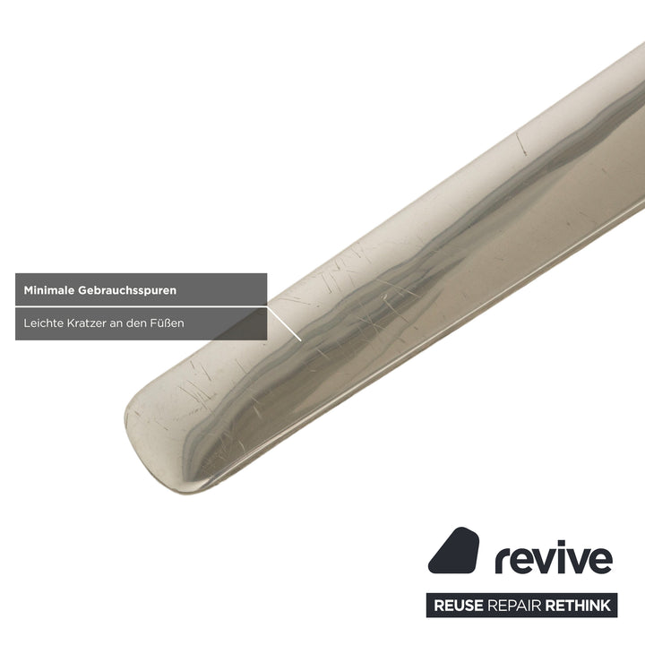 Cor Shrimp jehs + laub Leder Sessel Creme Beige Chrom inkl. Hocker