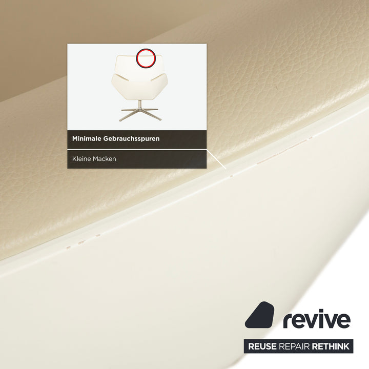 Cor Shrimp jehs + laub Leder Sessel Creme Beige Chrom inkl. Hocker