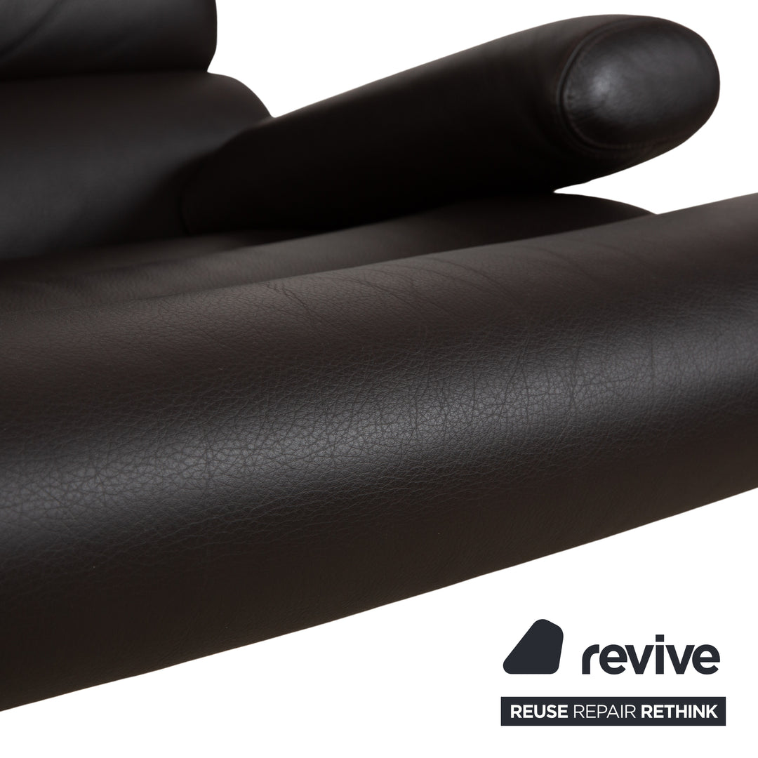 Cor Sinus Leather Armchair Black incl. Footstool