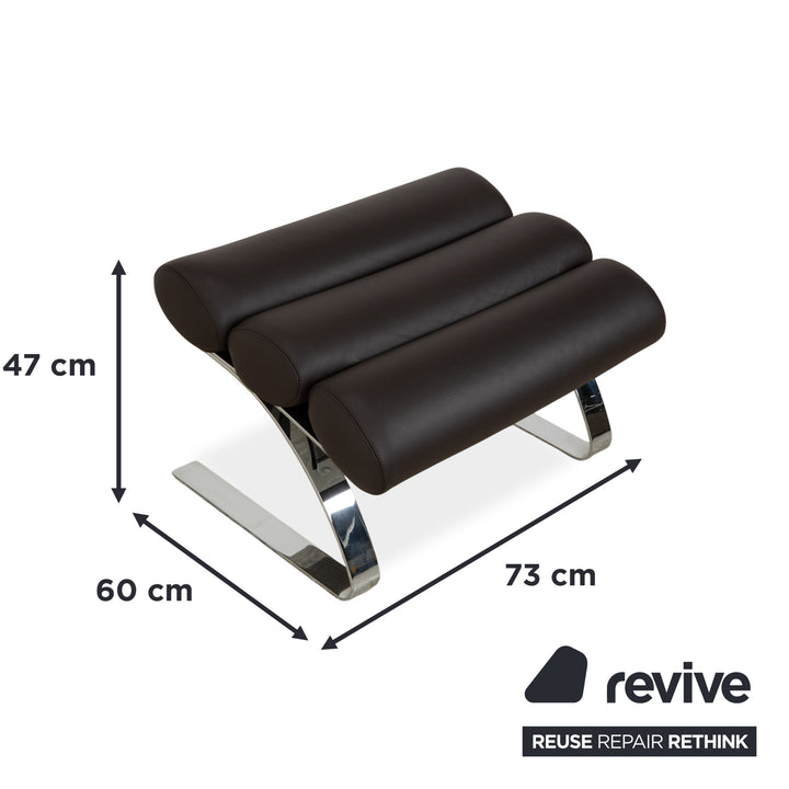 Cor Sinus Leather Armchair Black incl. Footstool