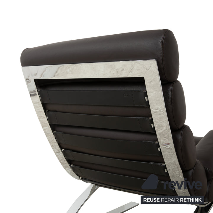 Cor Sinus Leather Armchair Black incl. Footstool