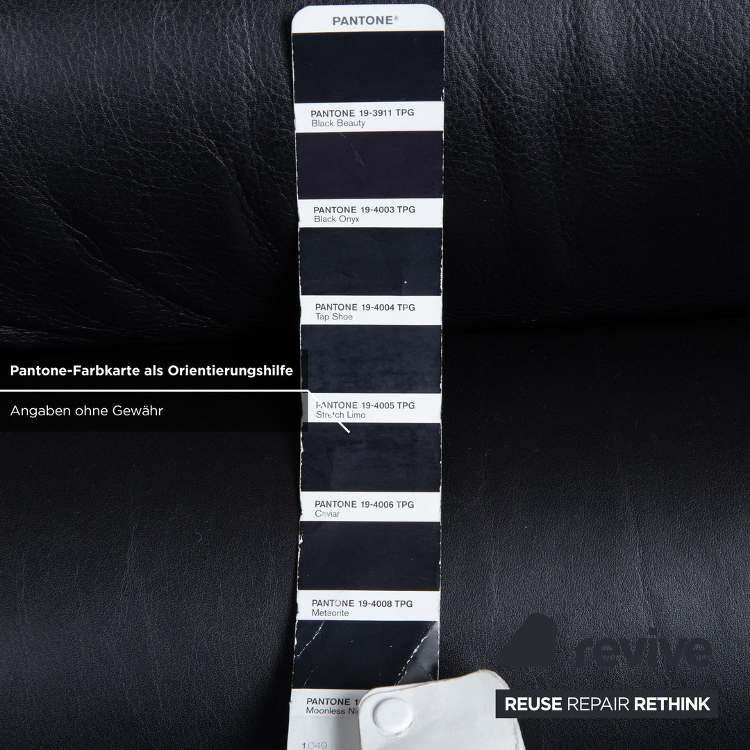 Cor Sinus Leder Chrom Sessel Schwarz inkl. Hocker Freischwinger