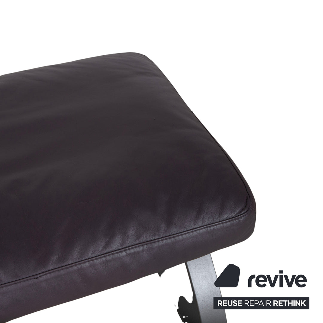 COR Swing Leder Hocker Freischwinger Lila Aubergine
