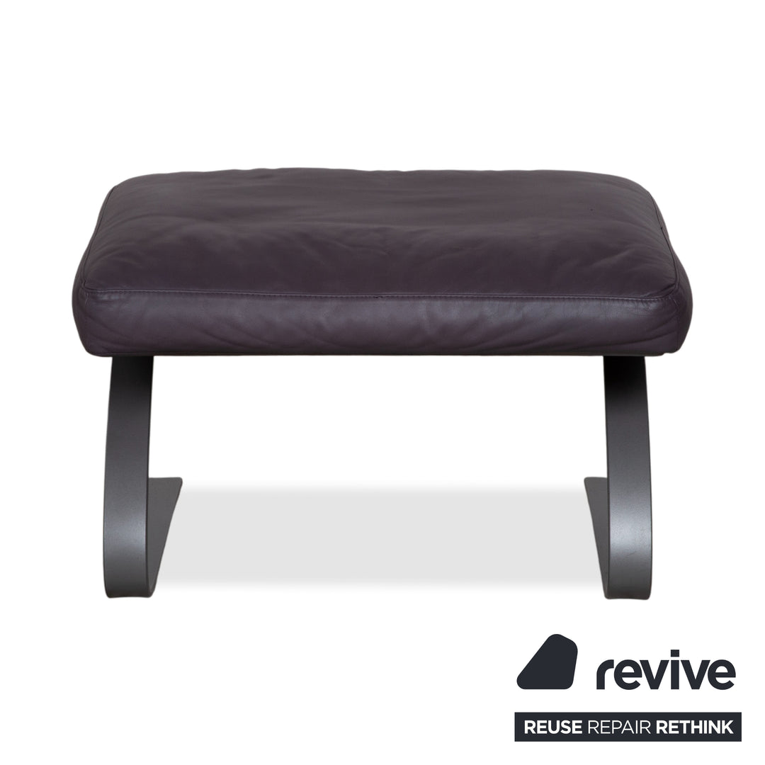 COR Swing Leder Hocker Freischwinger Lila Aubergine