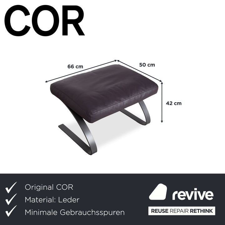 COR Swing Leder Hocker Freischwinger Lila Aubergine