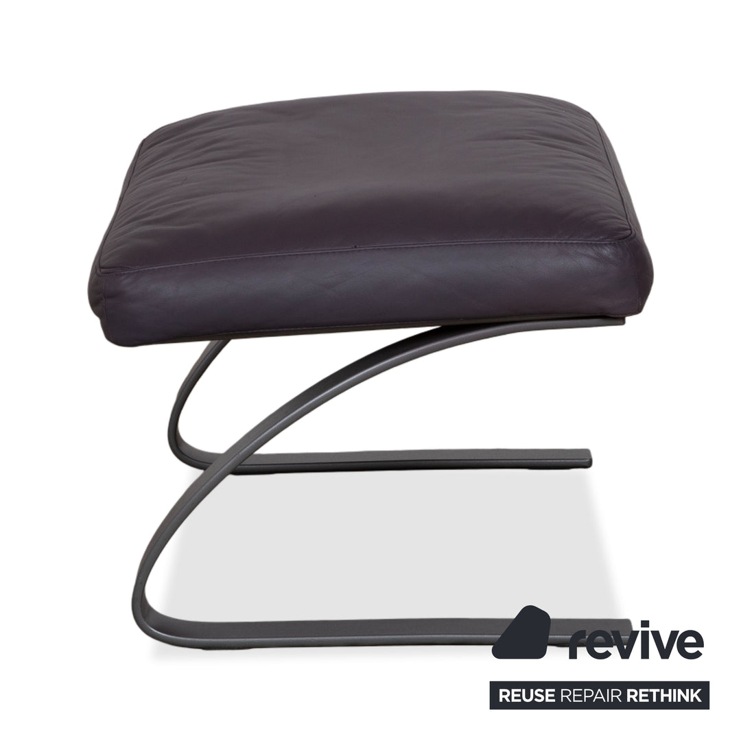 COR Swing Leder Hocker Freischwinger Lila Aubergine